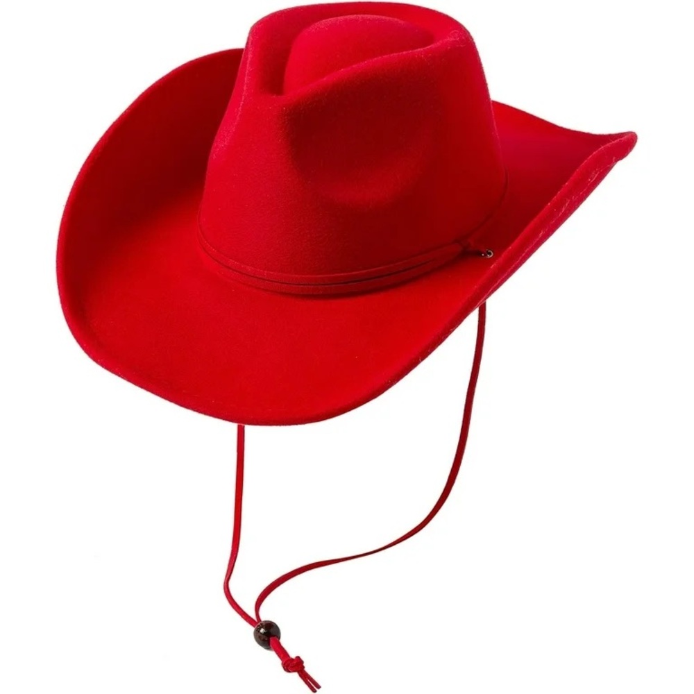 NEW Lanzom Bright Crimson Red Western Cowboy Hat Size Large Cowgirl